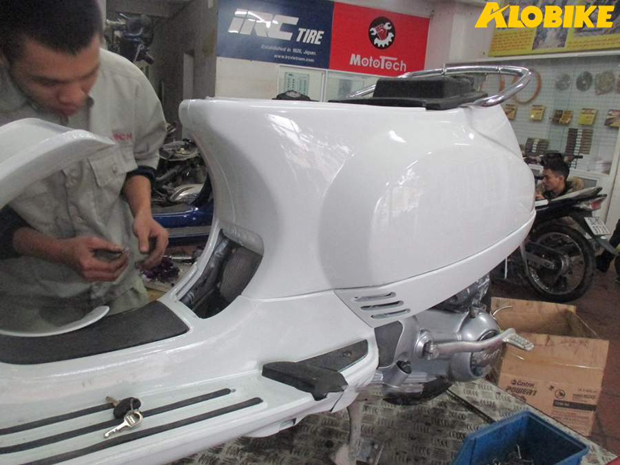 sửa chữa và phục hồi xe piaggio tại alobike